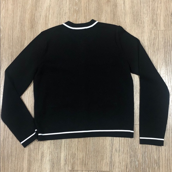 New Karl Lagerfeld Paris Black Cardigan with White Trim S - Picture 5 of 6